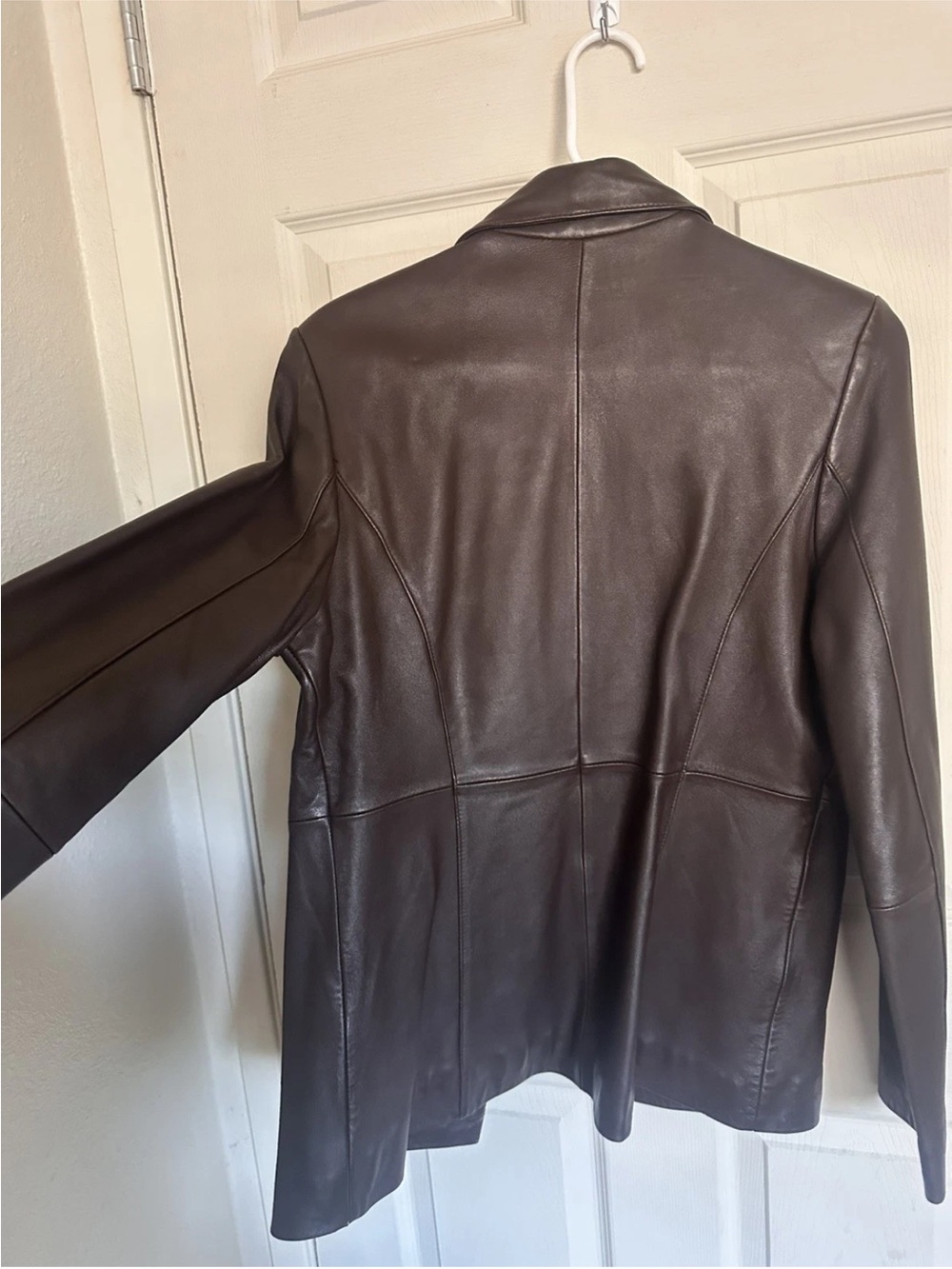 Women's lambskin leather size S Brown Leather Jacket blazer - Picture 7 of 10